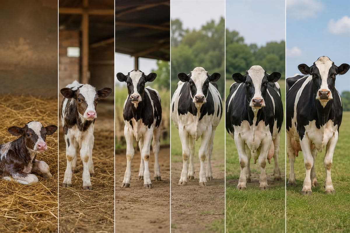 Stage-specific cattle feed pellets in 25 kg bags for different growth and reproductive stages