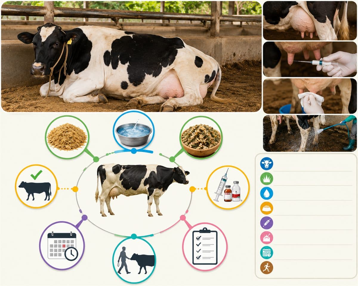 Pregnant dry cow at an Indian dairy farm
