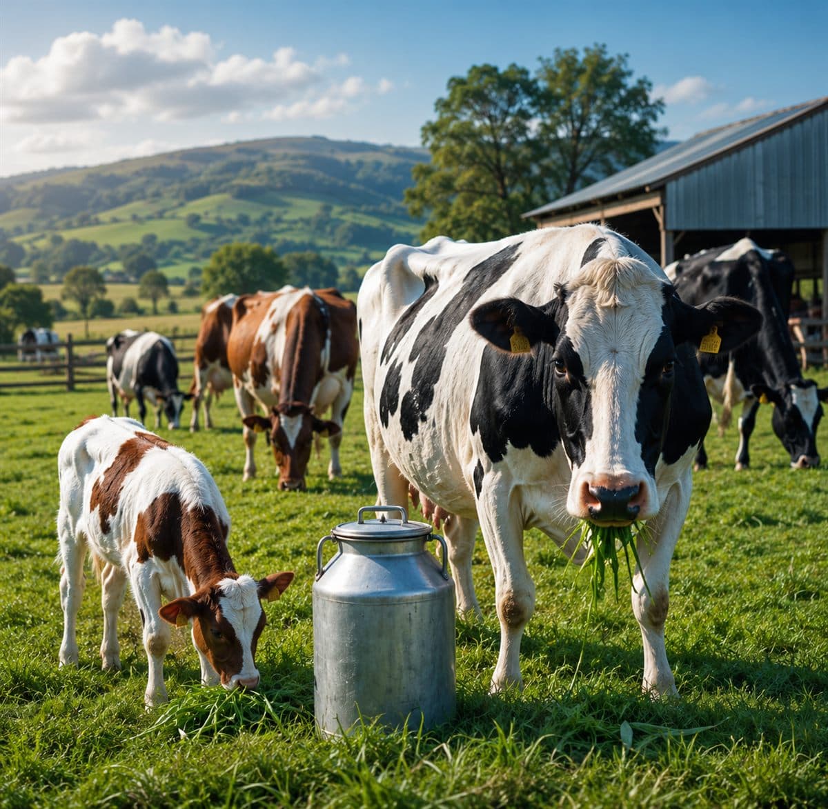 Kenyan dairy farmer feeding a Friesian cow with Napier grass