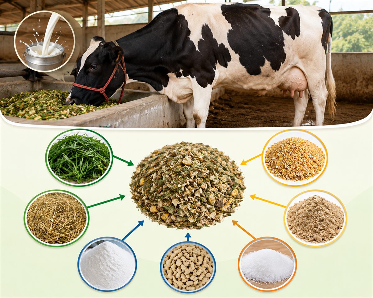Cow Ration Feeding Lactating Cow — Ration Guide by Milk Yield (India)